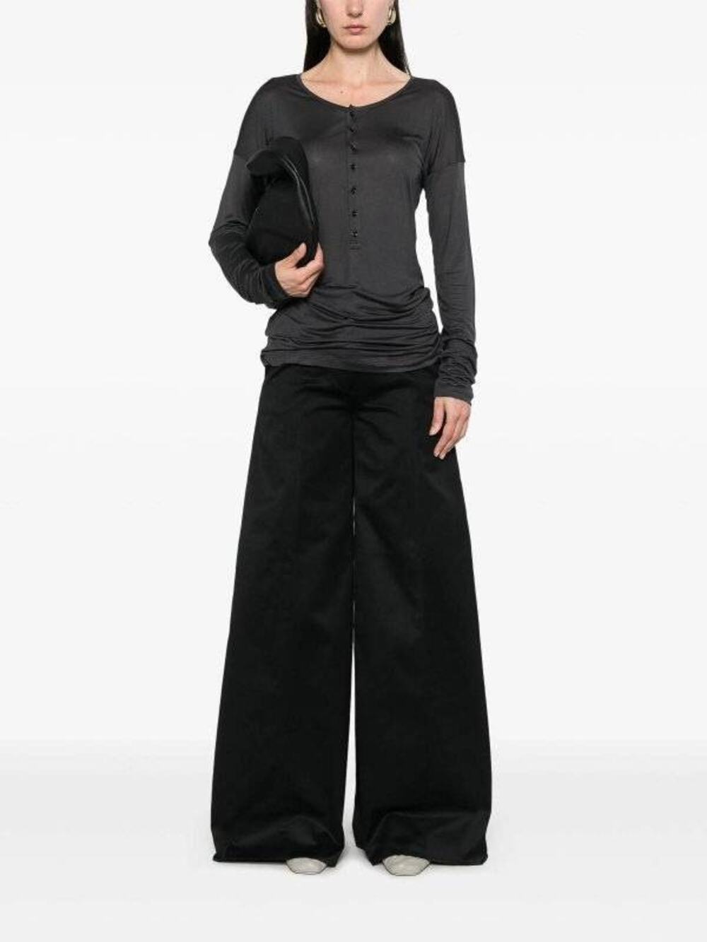 The Latest Alma Wide Leg Pants in Black Melange IT 40 US S